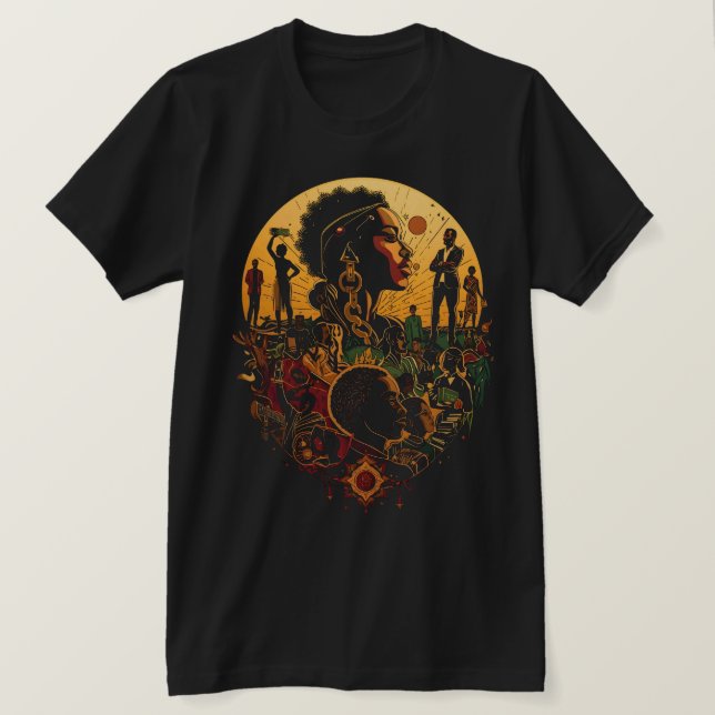 100 Years of Black History – Past Present Future T T-Shirt (Design Front)