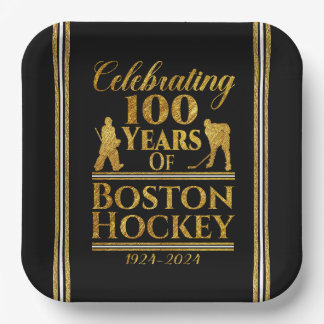100 Years Of Boston Hockey Paper Plate