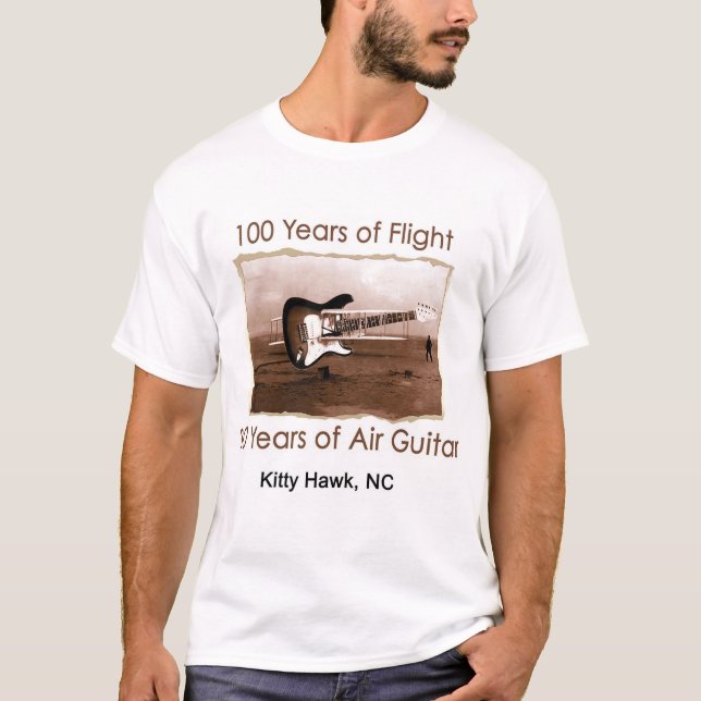 100 Years of Flight/30 Years of Air Guitar T-Shirt (Front)