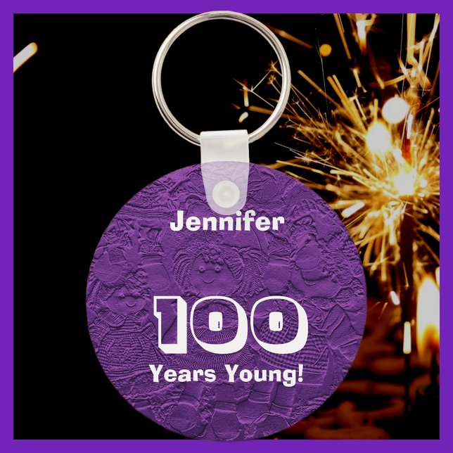 100 Years Young Purple Dolls Keychain (Key Chain) (Creator Uploaded)