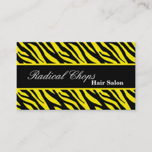 100 Yellow Black Zebra Print Pattern Business Card