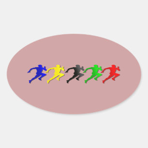100m 200m 400m 800m Runners Running Run Oval Sticker