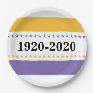 100th Anniversary 19th Amendment Victory Flag Vote Paper Plate