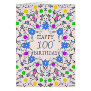 100th Birthday Abstract Flowers 