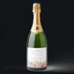 100th Birthday August Birth Flower Party Supplies  Sparkling Wine Label<br><div class="desc">Perfect table decor for an August birthday party. Pink gladiolus is the birth flower for that month. It forms a pretty watercolor bottom border on this floral personalised napkin. The birthday guest of honour's name, age and birthdate are placed above it using elegant calligraphy and typography. All text is editable....</div>