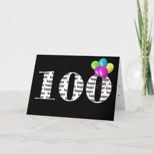 100th birthday balloon bouquet card