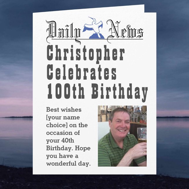 100th Birthday - Birthday Card to Personalize (Creator Uploaded)