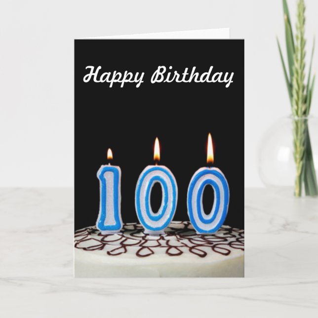 100th Birthday Cake Card (Front)
