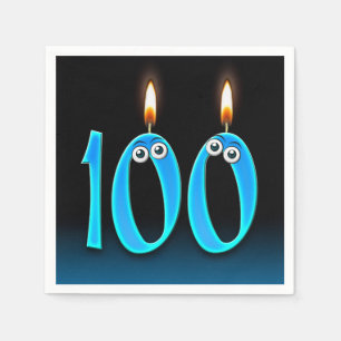 100th Birthday Candles With Eyeballs Napkin