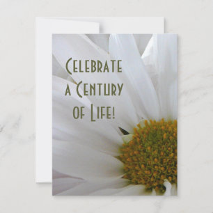 100th Birthday Celebration-Daisy close-up Invitation