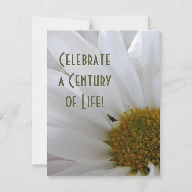 100th Birthday Celebration-Daisy Invitation (Front)