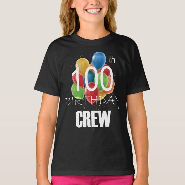 100th Birthday Crew 100 Party Crew Group Girl T-Shirt (Front)