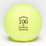 100th Birthday Funny Fabulous Personalised Tennis Balls<br><div class="desc">Personalised 100 and Fabulous funny quote on a funny custom tennis ball for a 100th Birthday to celebrate the tennis player,  gift for someone who loves to watch tennis,  tennis club manager ... . and make a great talking point to customise a walker too!</div>