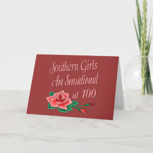 100th Birthday Gifts for Southern Girls Card