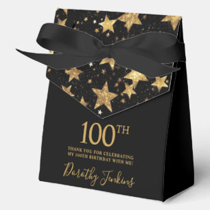 100th Birthday Gold Stars Thank You  Favour Box