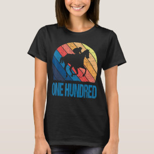 100th Birthday Horse Rider Fan 100 Years old Man W T-Shirt