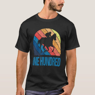 100th Birthday Horse Rider Fan 100 Years old Man W T-Shirt