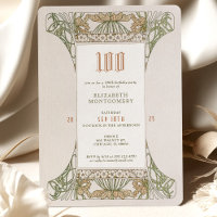 100th Birthday Invitation Art Nouveau by Mucha