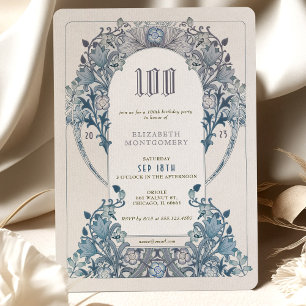 100th Birthday Invitation Art Nouveau W. Morris