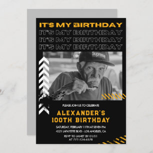 100th birthday invitations Men Photo Spray paint