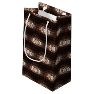 100th birthday-marque lights on brick small gift bag