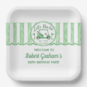 100th Birthday Party Golf Theme Let's Par-tee Paper Plate