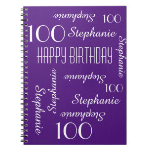 100th Birthday Party Guest Book, Repeating Names Spiral Notebook