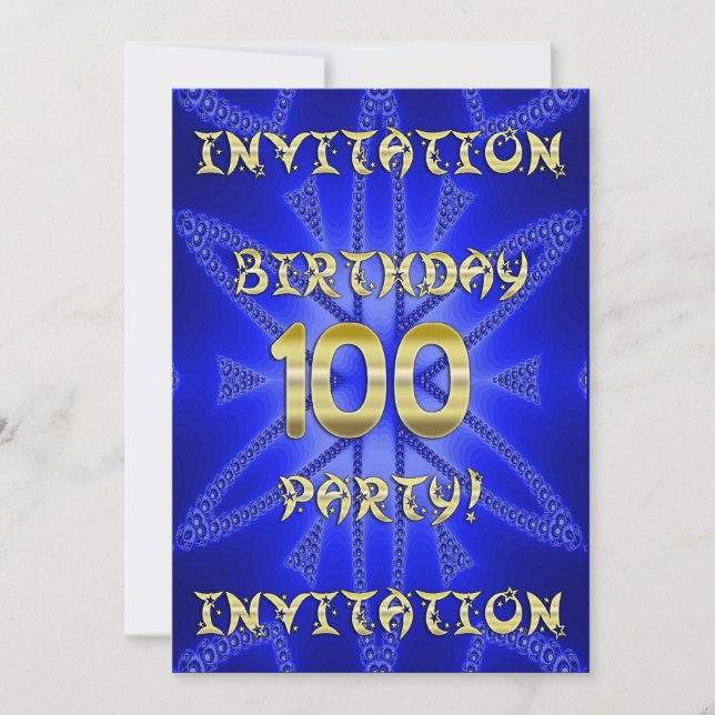 100th Birthday party invitation (Front)