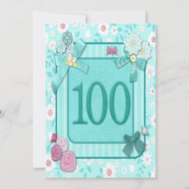 100th birthday party invitation (Front)