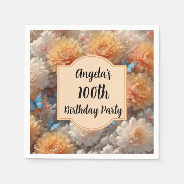 100th Birthday Party Napkin (Front)
