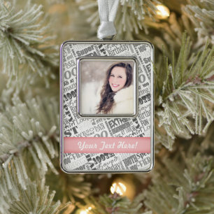 100th Birthday Party Personalised Gifts Silver Plated Framed Ornament
