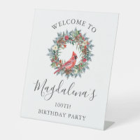100th Birthday Party Red Cardinal Welcome Plastic