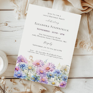 100th Birthday Party September Birth Month Flower Invitation