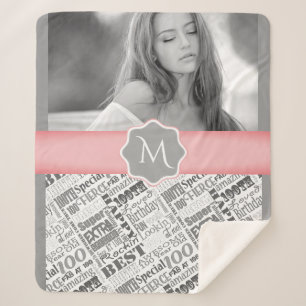 100th Birthday Party Special Personalised Monogram Sherpa Blanket