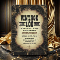100th Birthday Party Vintage Theme World Map