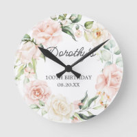 100th Birthday Pink Rose Floral Eucalyptus Wreath