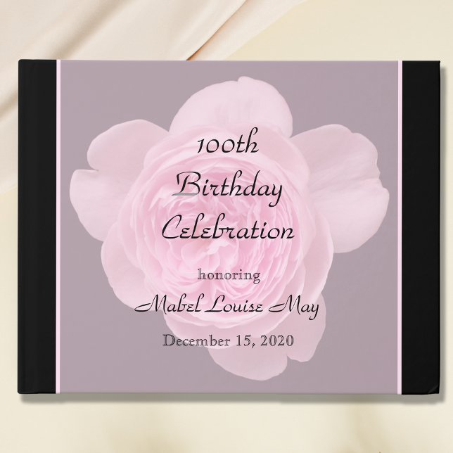 100th Birthday Pink Rose Guest Book (Creator Uploaded)