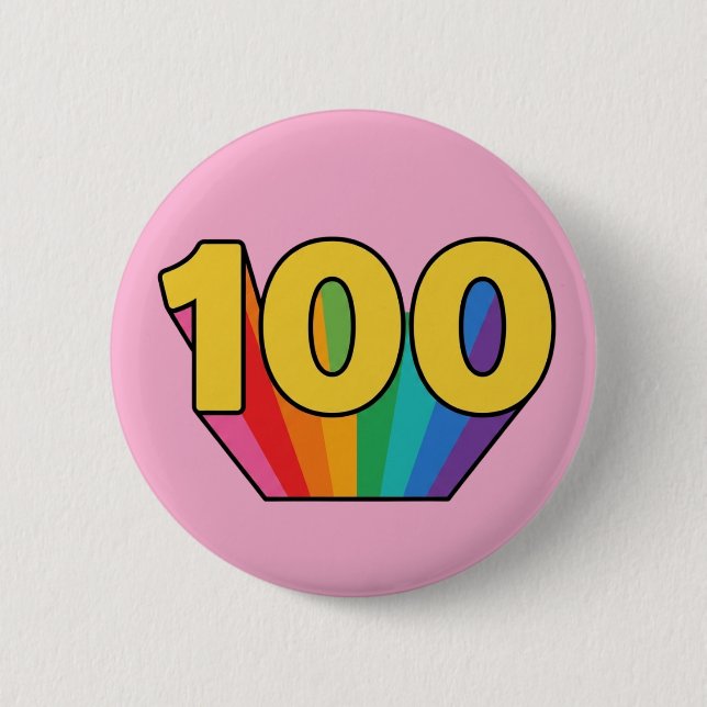 100th Birthday Rainbow Celebration Pin Badge (Front)
