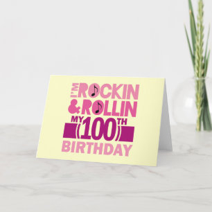100th Birthday Rock and Roll Design Card