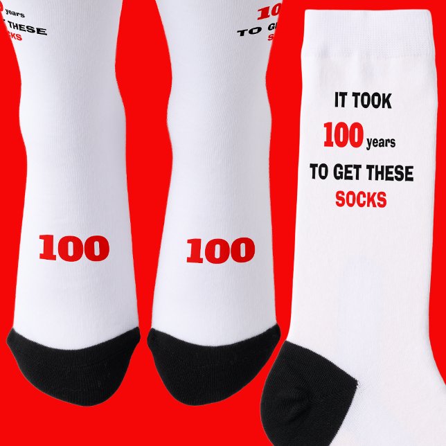 100th Birthday Socks Men Funny (Creator Uploaded)
