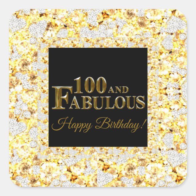 100th Birthday  Square Sticker (Front)