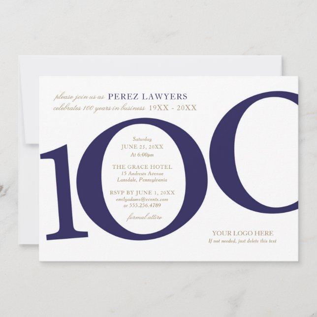 100th Business Anniversary Invitation (Front)