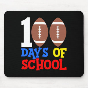 100th Day 100 Days Of School Football Sports  Mouse Pad
