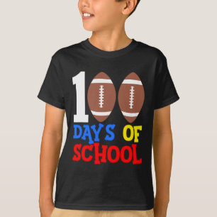 100th Day 100 Days Of School Football Sports T-Shirt