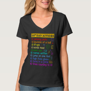 100th Day Actions 100 Days of School Boy Girls Kid T-Shirt