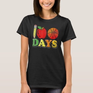 100th Day Basketball 100 Days Of School Student Bo T-Shirt