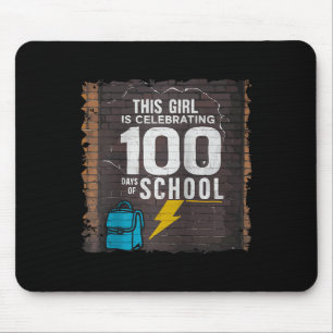 100th Day Funny Outfit For Girls 100 Days Of Schoo Mouse Pad