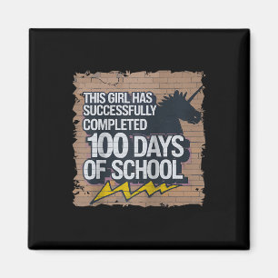 100th Day Funny Outfit Girls &amp; Student 100 Day Magnet