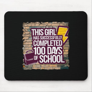 100th Day Funny Outfit Girls &amp; Student 100 Day Mouse Pad