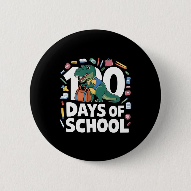 100th Day Funny Outfit Teacher &amp; Student 100 D 6 Cm Round Badge (Front)